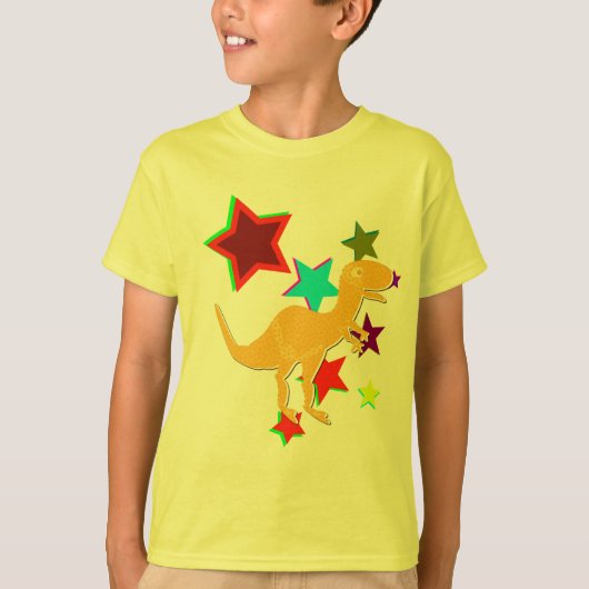 Kleursterren T-Rex Dinosaur T-Shirt (Voorkant)