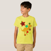 Kleursterren T-Rex Dinosaur T-Shirt (Voorkant volledig)