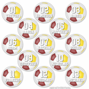 kleurstickers in teamkleuren bordeauxrood en goud sticker