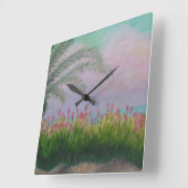 KLEURSTOF, FLORIDA-wandklok Vierkante Klok (Hoek)