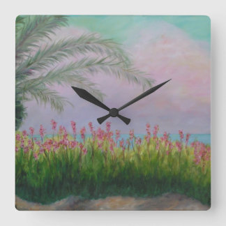KLEURSTOF, FLORIDA-wandklok Vierkante Klok