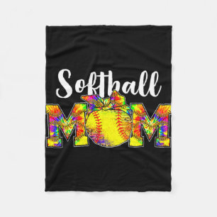 Kleurstof Softbal Moeder T-shirt Softbal Spel Dag Fleece Deken