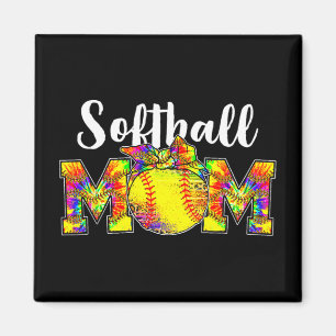 Kleurstof Softbal Moeder T-shirt Softbal Spel Dag Magneet