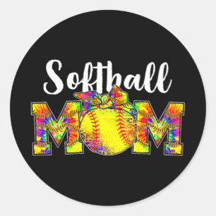 Kleurstof Softbal Moeder T-shirt Softbal Spel Dag  Ronde Sticker