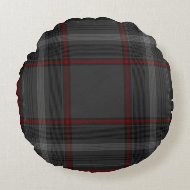 Kleurstof Tartan Rond Kussen (Voorkant)
