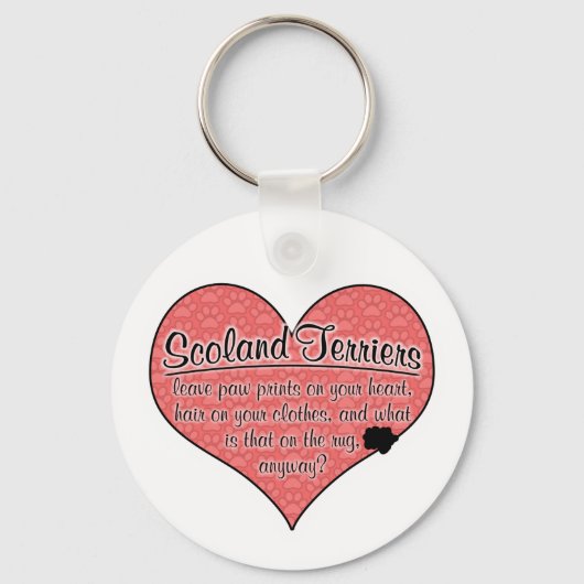 Kleurstof Terrier Paw Drukt Dog Humor Sleutelhanger (Voorkant)