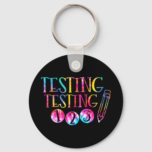Kleurstof Test Dag Leraar Examen Testen 1-2-3 Sleutelhanger (Voorkant)