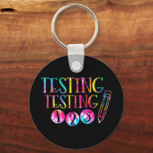 Kleurstof Test Dag Leraar Examen Testen 1-2-3 Sleutelhanger (Voorkant)