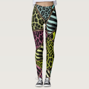Kleurstofafdrukken — luipaard en Zebra Leggings