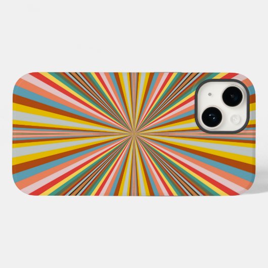 Kleurstofbarsting van de retrorestrepen Case-Mate iPhone case (Achterkant (horizontaal))