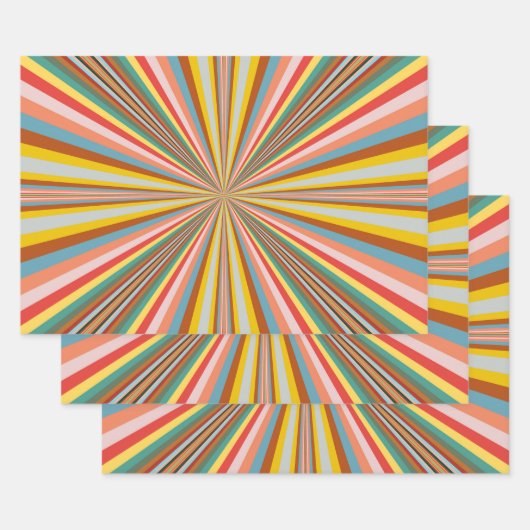 Kleurstofbarsting van de retrorestrepen inpakpapier vel (Set)