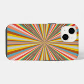 Kleurstofbarsting van de retrorestrepen iPhone hoesje (Achterkant horizontaal)