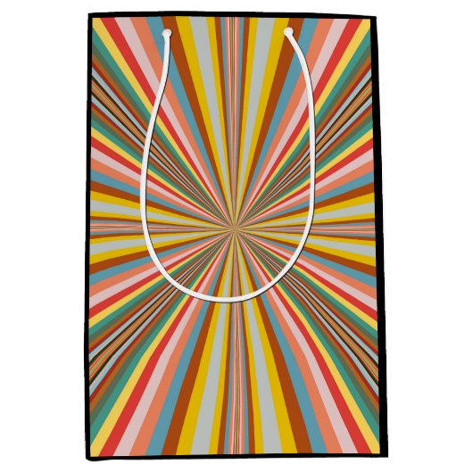 Kleurstofbarsting van de retrorestrepen medium cadeauzakje (Voorkant)