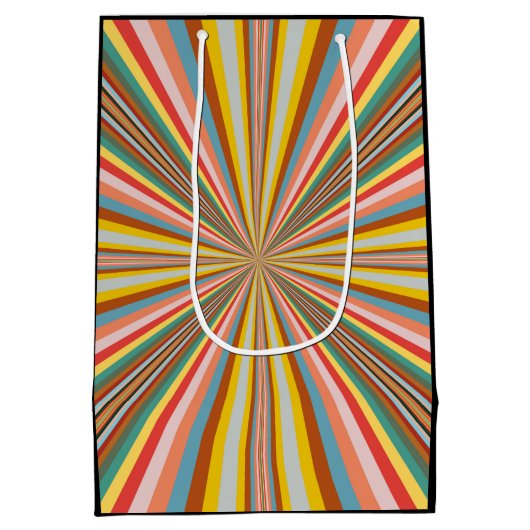 Kleurstofbarsting van de retrorestrepen medium cadeauzakje (Achterkant)