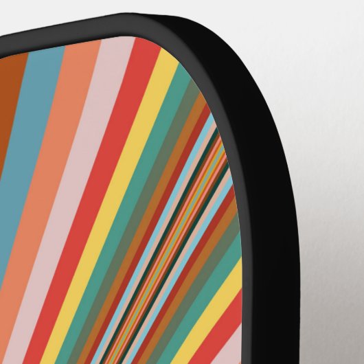 Kleurstofbarsting van de retrorestrepen pickleball paddle (Links Detail)