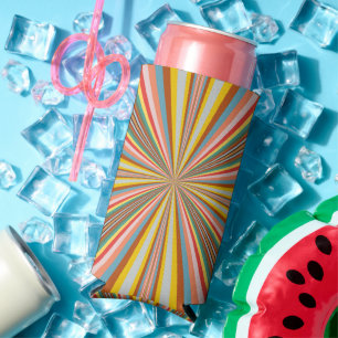 Kleurstofbarsting van de retrorestrepen seltzer blikjeskoeler