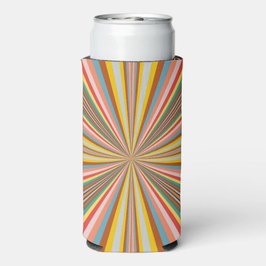 Kleurstofbarsting van de retrorestrepen seltzer blikjeskoeler (Seltzer Achterkant)