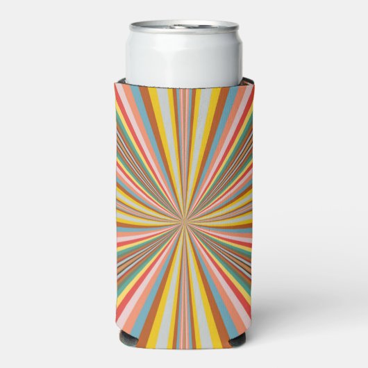 Kleurstofbarsting van de retrorestrepen seltzer blikjeskoeler (Seltzer Voorkant)