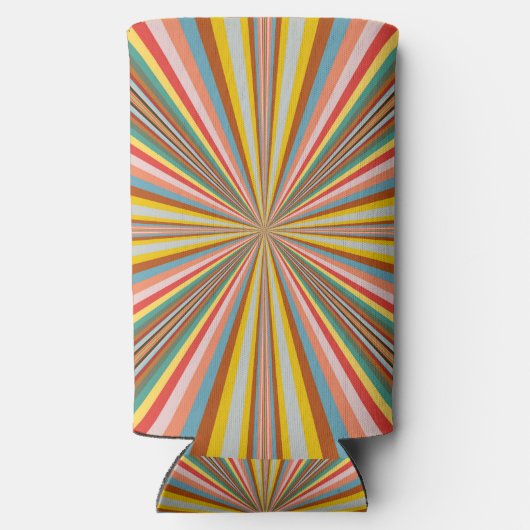 Kleurstofbarsting van de retrorestrepen seltzer blikjeskoeler (Achterkant)