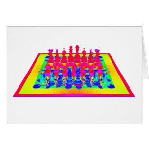 Kleurstofbord en schaakstukken