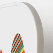 Kleurstofbreuk van Retro Word Stripes Pickleball P Pickleball Paddle (Links Detail)