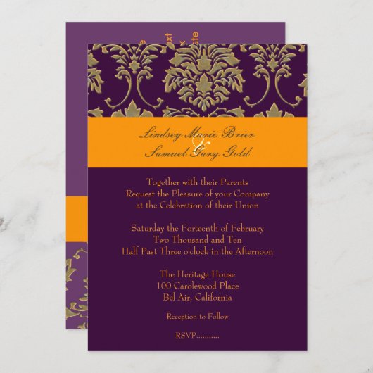 Kleurstofdamp/plum/sinaasappel/lavender Kaart (Voorkant / Achterkant)