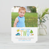 Kleurstofdoppen 2e verjaardag van de uitnodiging / (Staand voorkant)