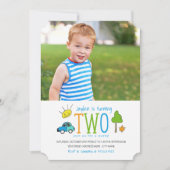 Kleurstofdoppen 2e verjaardag van de uitnodiging / (Voorkant)