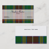 Kleurstoffen Baxter Tartan Aangepast Visitekaartje (Voorkant / Achterkant)