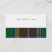 Kleurstoffen Baxter Tartan Aangepast Visitekaartje (Achterkant)
