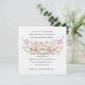 Kleurstoffen en koraal voor bruiloft kaart (Staand voorkant)