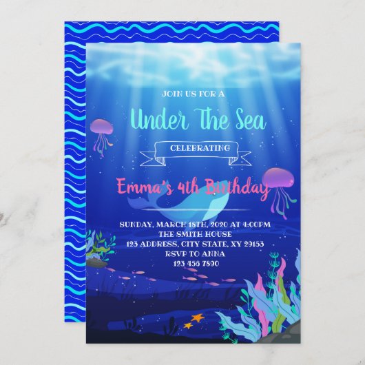 Kleurstoffen in het kader van de partijuitnodiging kaart (Voorkant / Achterkant)