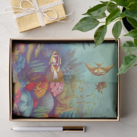 Kleurstoffen onder de Zee scène Tissuepapier (Geschenk)