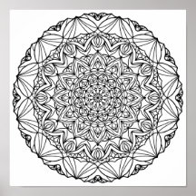Kleurstoffen Poster - Sunstar Mandala