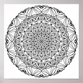 Kleurstoffen Poster - Sunstar Mandala