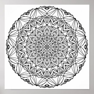 Kleurstoffen Poster - Sunstar Mandala