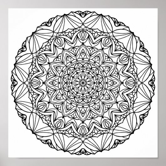 Kleurstoffen Poster - Sunstar Mandala (Voorkant)
