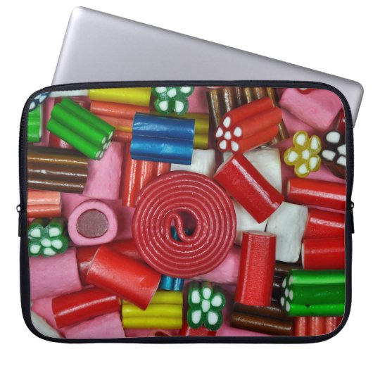 Kleurstoffen snoep laptop sleeve (Voorkant)