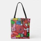 Kleurstoffen snoep tote bag (Achterkant)