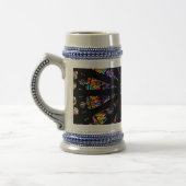 kleurstoffen van kleurloos glas bierpul (Links)