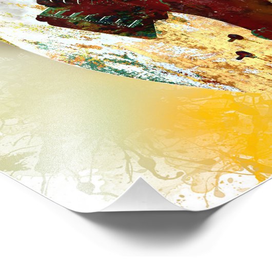 Kleurstofgitaar Foto Afdruk (Hoek)