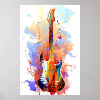 Kleurstofgitaar Poster