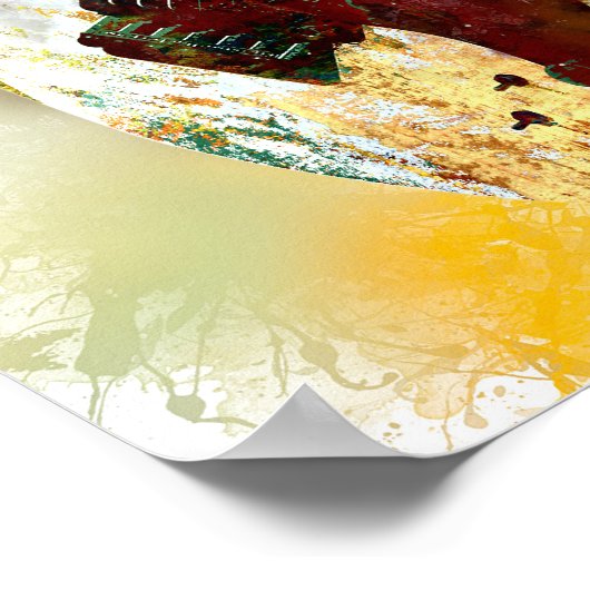 Kleurstofgitaar Poster (Hoek)