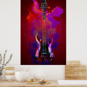 Kleurstofgitaar Poster (Keuken)