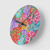 Kleurstofkast Abstracte in het wild levende bloem Ronde Klok (Hoek)