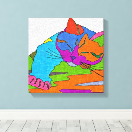 Kleurstofkat Canvas Afdruk (Insitu (Houten vloer))