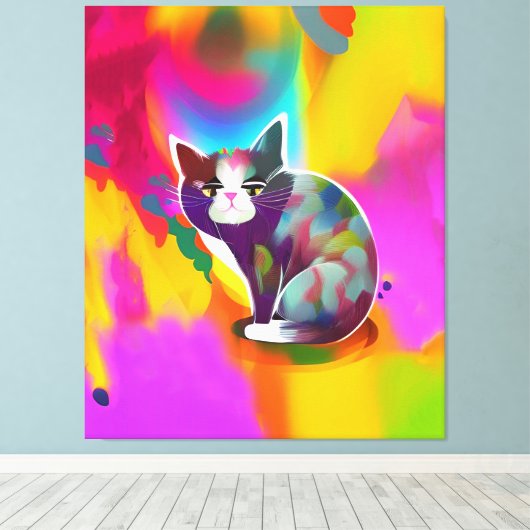 Kleurstofkat Canvas Afdruk (Insitu (Houten vloer))