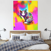 Kleurstofkat Canvas Afdruk (Insitu (Slaapkamer))