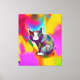 Kleurstofkat Canvas Afdruk