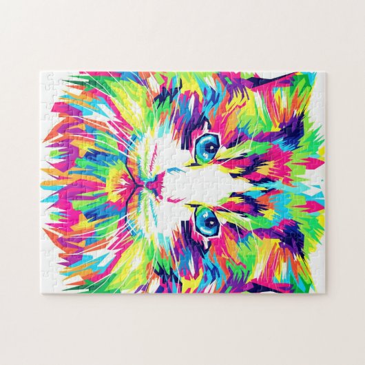 Kleurstofkat - gezicht - legpuzzel (Horizontaal)